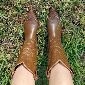 Tony Lama brown cowboy boots sz 7 1/2
